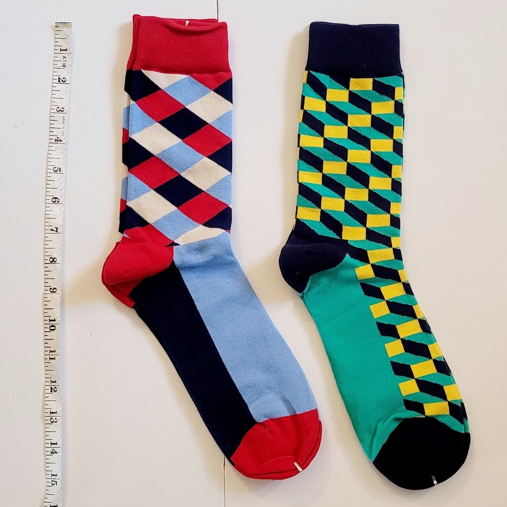 NEW Colorful Geometric Pattern Socks - Picture 3 of 6